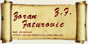 Zoran Faturović vizit kartica